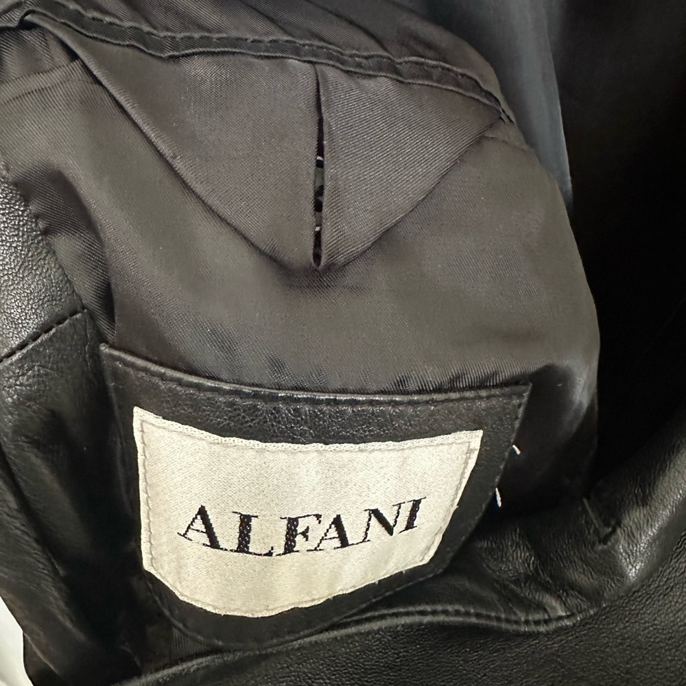 Alfani Black Genuine Leather Blazer Jacket Men’s 40R - Picture 7 of 9